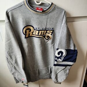 2017 St. Louis Rams NFL Pullover Logo Embroidered Sweatshirt Gray Men's Large